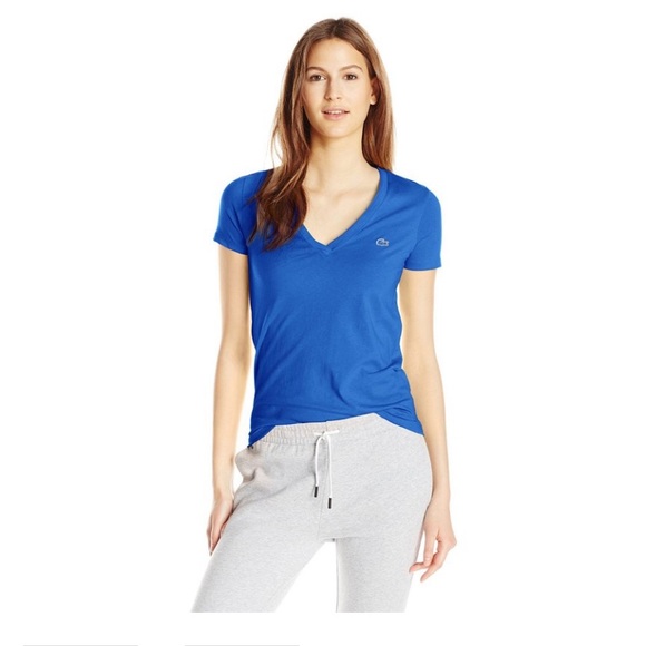 Lacoste NWOT Cotton V Neck T Shirt - Picture 2 of 9